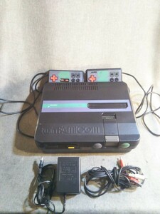 SHARP TWIN FAMICOM シャープ ツインファミコン AN-505-BK　通電確認　現状品　純正アダプタ付き