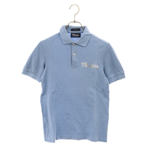 FRED PERRY フレッドペリー×THAMES フロントロゴ刺繍 半袖ポロシャツ SM3120/444/02095 ブルー