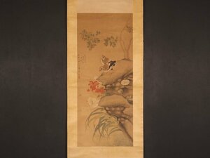 【模写】【伝来】sh9830〈張小蓬〉花鳥図 中国画