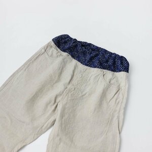 ORDINARY FITS オーディナリーフィッツ 切替 リネン テーパード パンツ 32/ブルー 生成り ボトムス ロング 麻 【2400013447560】