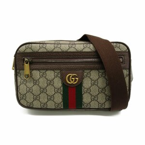 グッチ ウエストポーチ M ブランドオフ GUCCI レザー ウエストバッグ ボディバッグ GGスプリーム メンズ