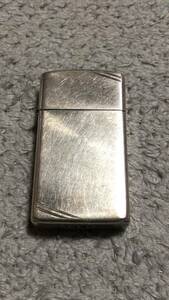 ☆ZIPPO☆2002☆ STRLING☆スターリングシルバー☆スリム☆中古☆火花確認済☆フリント新品☆送料込み☆１円スタート☆