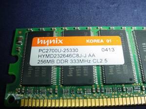 ★Hynix MEMORY, PC2700U-25330 HYMD232646C8J-J AA 256MB DDR 333MHz CL2.5