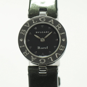 【中古】BVLGARI B-ZERO1 レディース 腕時計 SS レザー クオーツ ブラック文字盤 BZ22S