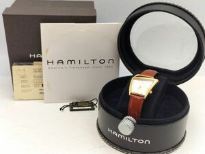 S56 三 不動品 ハミルトン HAMILTON フライト2 6230 クオーツ ゴールド×シルバー メンズ 腕時計 箱付き