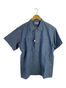 Buzz Rickson’s◆BLUE CHAMBRAY S/S WORK SHIRT/半袖シャツ/XL/コットン/BLU/BR37911