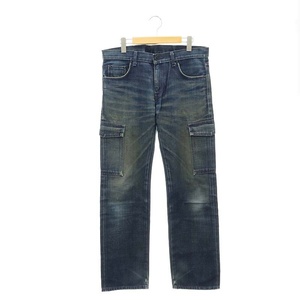 ネイバーフッド SPNARROW SAVAGE DENIM ダメージ加工 カーゴデニムパンツ ジーンズ ジッパーフライ M 紺 ネイビー /MI ■OS メンズ