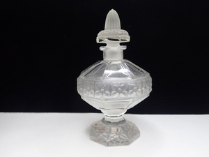 C871　アンティーク 香水瓶 ボトル 花模様 年代品 高さ11.5cm ヴィンテージ Antique perfume bottle 