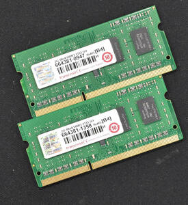 4GB (2GB 2枚組) PC3-10600S DDR3-1333 S.O.DIMM 204pin 1Rx8 ノートPC用メモリ (8chip実装) (TRANSCEND 2G 4G) (管:SA3675 x4s