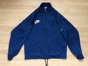 美品 90s OLD NIKE ナイキ トラックジャケット トラックトップ 銀タグ 日本製 デカロゴ ナイキジャージ Lサイズ