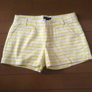 GAP レディース　女児もOK！　ショートパンツ　ホットパンツ　黄×白　US000●W58