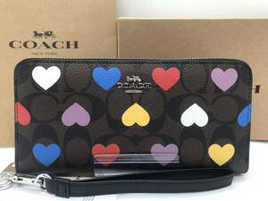 新品未使用　COACH ハート プリント ブラウン