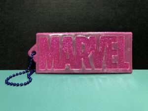 【MARVEL】 ロゴ キーホルダー ピンクラメ ボールチェーン マーベル