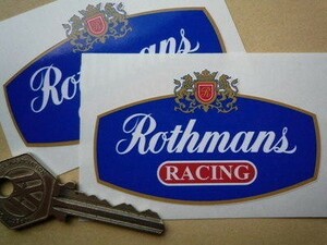 ◆送料無料◆ 海外 Rothmans Red Racing with White line 75mm 2枚セット ロスマンズ ステッカー