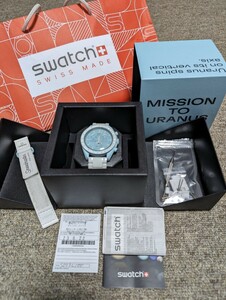 美品 Swatch × Omega Mission to Uranus スウォッチ × オメガ ミッション トゥ ウラヌス 腕時計 セラミックバンド付