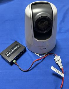 通電確認済 キャノン Canon ネットワークカメラVB-H43 + PoE受電給電パワースプリッタ PoE-ZRS60ATG セット