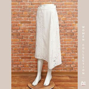 1円/春夏/N°21/IT40サイズ/シルク レース アシンメトリー スカート ヌメロヴェントゥーノ 新品/白/ホワイト/iz258/