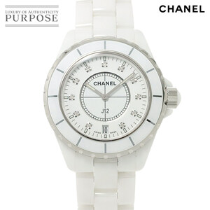 シャネル CHANEL J12 38mm H2125 メンズ 腕時計 11P ダイヤ デイト ホワイト セラミック クォーツ ウォッチ 90233455