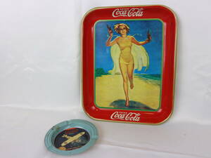 USA製 ヴィンテージ 当時物 1930年～ Coca-Cola コカ・コーラ サービングトレイ メタルトレイ お盆 ミッドセンチュリー 企業物 レトロ
