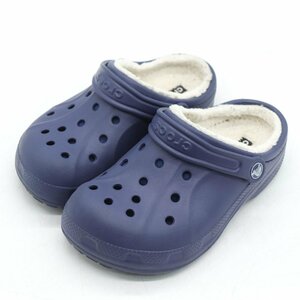 クロックス サンダル ボア 防寒 シューズ 靴 キッズ 男の子用 J2-4サイズ ネイビー Crocs