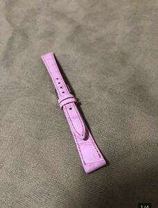 ピンク色時計ベルト レザーベルト クロコダイル12mm 未使用腕時計ベルト