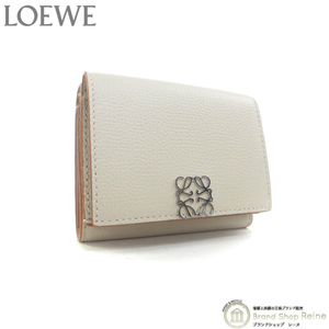 ロエベ （LOEWE） アナグラム トライフォールド 6cc ウォレット コンパクト 三つ折り 財布 C821TR2X02 Light Ghost（中古）