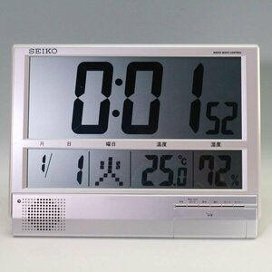 SEIKO セイコー カレンダー/湿度/温度計付き デジタル 電波時計SQ419S 置き/掛け兼用 大型 リビング オフィス◆837f04