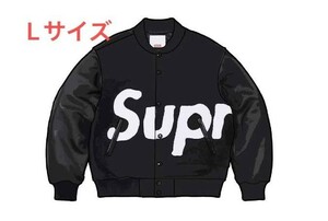 supreme Big Logo Chenille Varsity Jacket　BLACK L