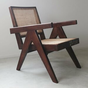 ＜数量限定B品＞ピエールジャンヌレ オフィスチェア オールドチーク 古材 Pierre Jeanneret Easy Chair V-leg OUTLET 競り