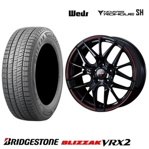 4本SET WEDS ローグSH 6.5J+53 5H-114.3 ブリヂストン VRX2 22年 215/60R17インチ オデッセイ RC系 オデッセイ e:HEV RV系 ヴェゼル