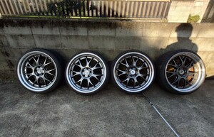 AIMGAIN エイムゲイン G2M 225/30ZR20 245/30ZR20 5H PCD114.3 (F)9J +22 (R)10J +31 タイヤ組込済み クラウン、アリスト等 中古品深リム