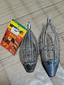 ★ライトアジ、イサキなどに ライトアジビシ A30号 (未使用品) 網目ビシ 50号 (中古品) 網目ビシカゴ 鉄ビシ コマセカゴ★