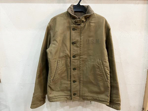 ☆バズリクソンズ 東洋 N-1 デッキジャケット NXss22036 SMALL メンズ カーキ系 ミリタリー military 古着 used☆