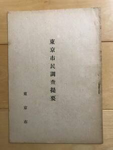 超入手困難 世界初【戦前 東京市資料『東京市民調査提要』】1940年（昭和15年）に実施された東京市民調査のための手引書 東京府 重要文化財