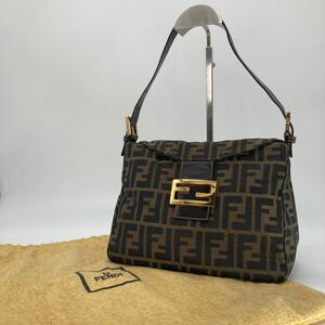 (保管品) FENDI フェンディ マンマバケット ハンドバッグ ショルダーバッグ ズッカ キャンバス レザー ゴールド FF金具 保存袋