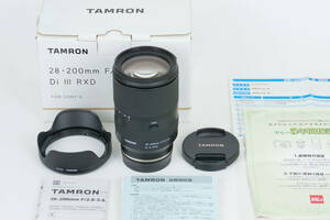 【美品】タムロン28-200mm F/2.8-5.6 Di III RXD（Model A071）For Sony / キタムラ5年保証付き Tamron