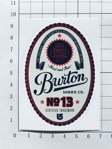 Burton SNBRD CO.★No13★CERTIFIED TRADEMARK ステッカー バートン スノーボード サーティーンステッカー日本未入荷