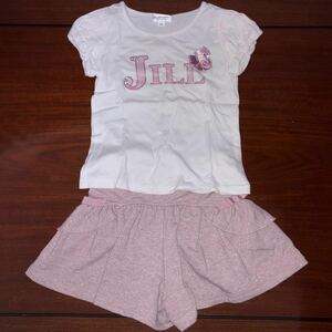 【JILL STUART NEW YORK／ジルスチュアート】半袖Ｔシャツ/110㎝　短パン・キュロット/100㎝　中古　淡いピンク　2枚セット