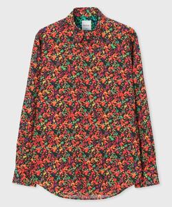 Paul Smith ポールスミス Twilight Floral プリントシャツ Sサイズ レッド 赤 オレンジ PaulSmith ポール・スミス 長袖シャツ ブラウス