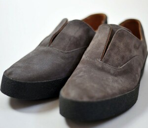 【送料無料 新品】国内正規品 SANDERS サンダース OXFORD DECK SLIP-ON GREY オックスフォードスウェードスリッポン US8 国内定価46,440円