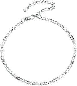 ChicSilver シルバー925 アンクレット レディース 人気 金属アレルギー 22cm+5cmアジャスター アクセサリ