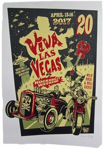 ★Viva Las Vegas #20 シルクスクリーン ポスター Vince Ray ! Hot Rod rockabilly ロカビリー ビバ ラスベガス