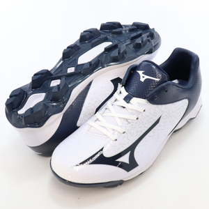 わけあり【MIZUNO】ミズノ ポイントスパイク ウェーブセレクトナイン 11gp192214 ホワイト×ネイビー 25.5cm