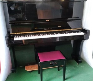 KAWAI KU-3B アップライトピアノ カワイ 中古 椅子付き 直接引取限定 落札者様で業者を手配 ※商品説明必読 ヤフオク以外出品無し