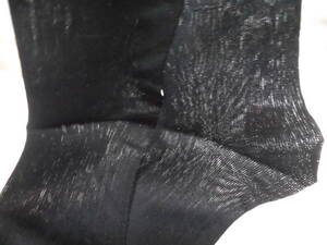 レトロ　　紳士用靴下　　ビジネスソックス　ナイロン１００％　シースルー　　　薄手　ハイゲージ　黒　難あり　２５７６