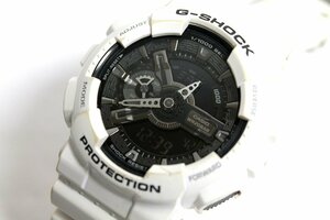 動作品 CASIO G-SHOCK ブラック ホワイト メンズ 腕時計 GA-110GW デジアナ 男性用 ジーショック 中古 USED品 リサイクルマート半田店
