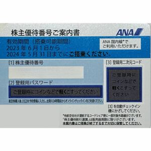 【未使用】ANA全日空株主優待券1枚有効期限2024/5/31まで※青新券※クレジット決済PAYPAY残高決済不可