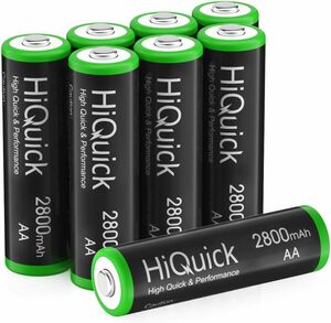 HiQuick 単3 充電池 8本 単三 充電式 大容量ニッケル水素電池1.2V 単3電池 2800mAh ミニ四駆 リモコン マ