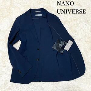 【未使用】nano universe ナノユニバース SATO TAILOR 佐藤テーラー marzotto マルゾット シアサッカー テーラードジャケット ネイビー M