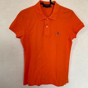 ラルフローレン POLO RALPH LAUREN 半袖シャツ ポロシャツ ロゴ刺繍 オレンジ系 サイズM 綿100% トップス THE SKINNY POLO